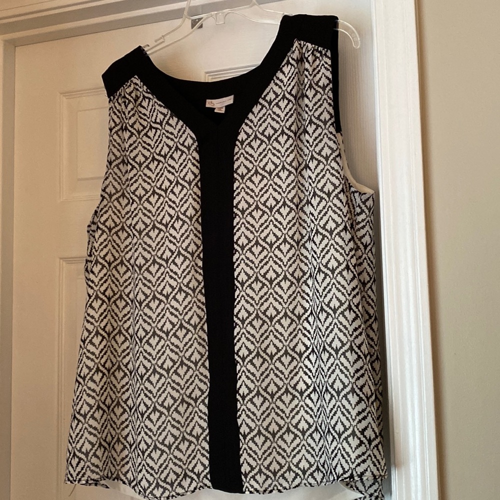 Black and white patterned camisole